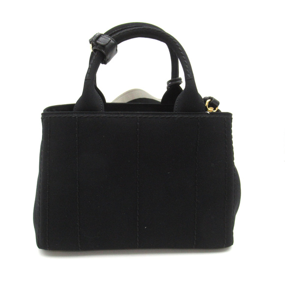Prada 2way Handbag Kanapa Black Canvas Tote - Picture 1 of 8